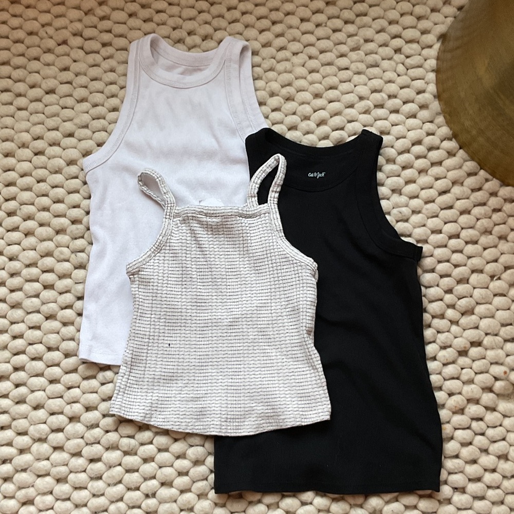 Tank Tops - Black, White, Cream